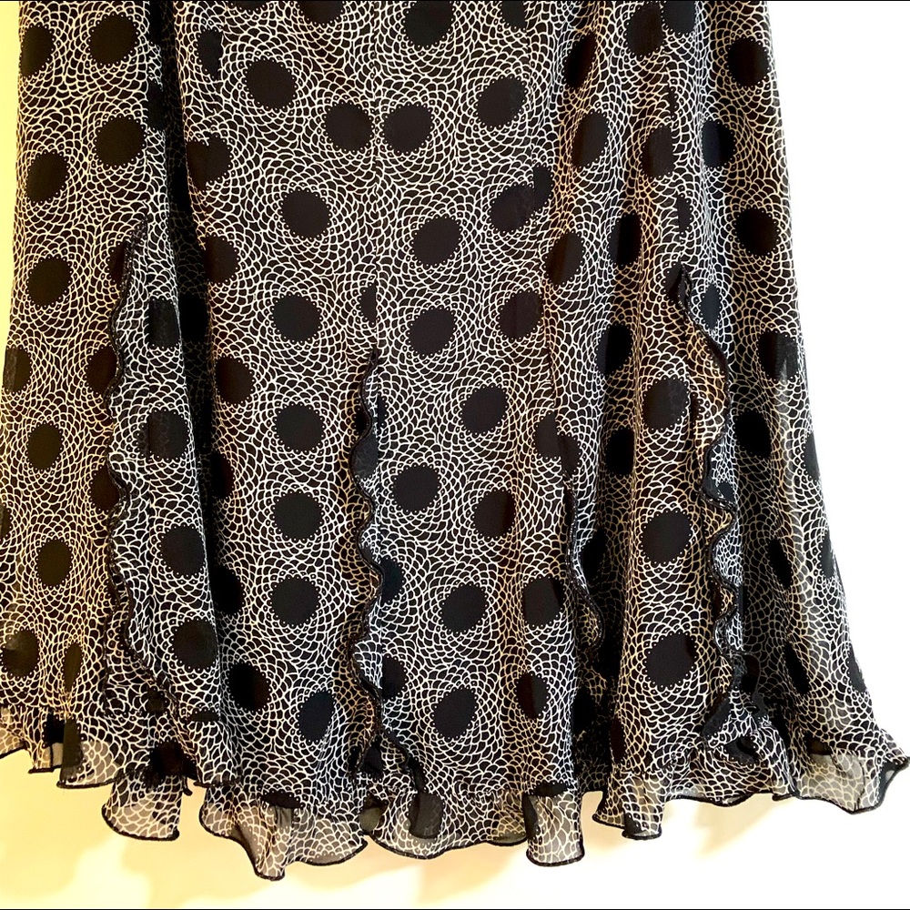 LOFT black,white, polka dots and ruffles